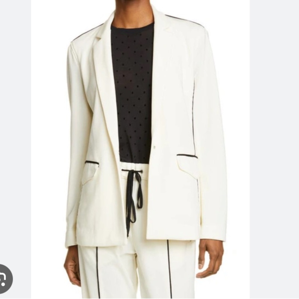 Rag & Bone Midsize 12 Pant Suit Sandrine Blazer Stratten Jogger Off White